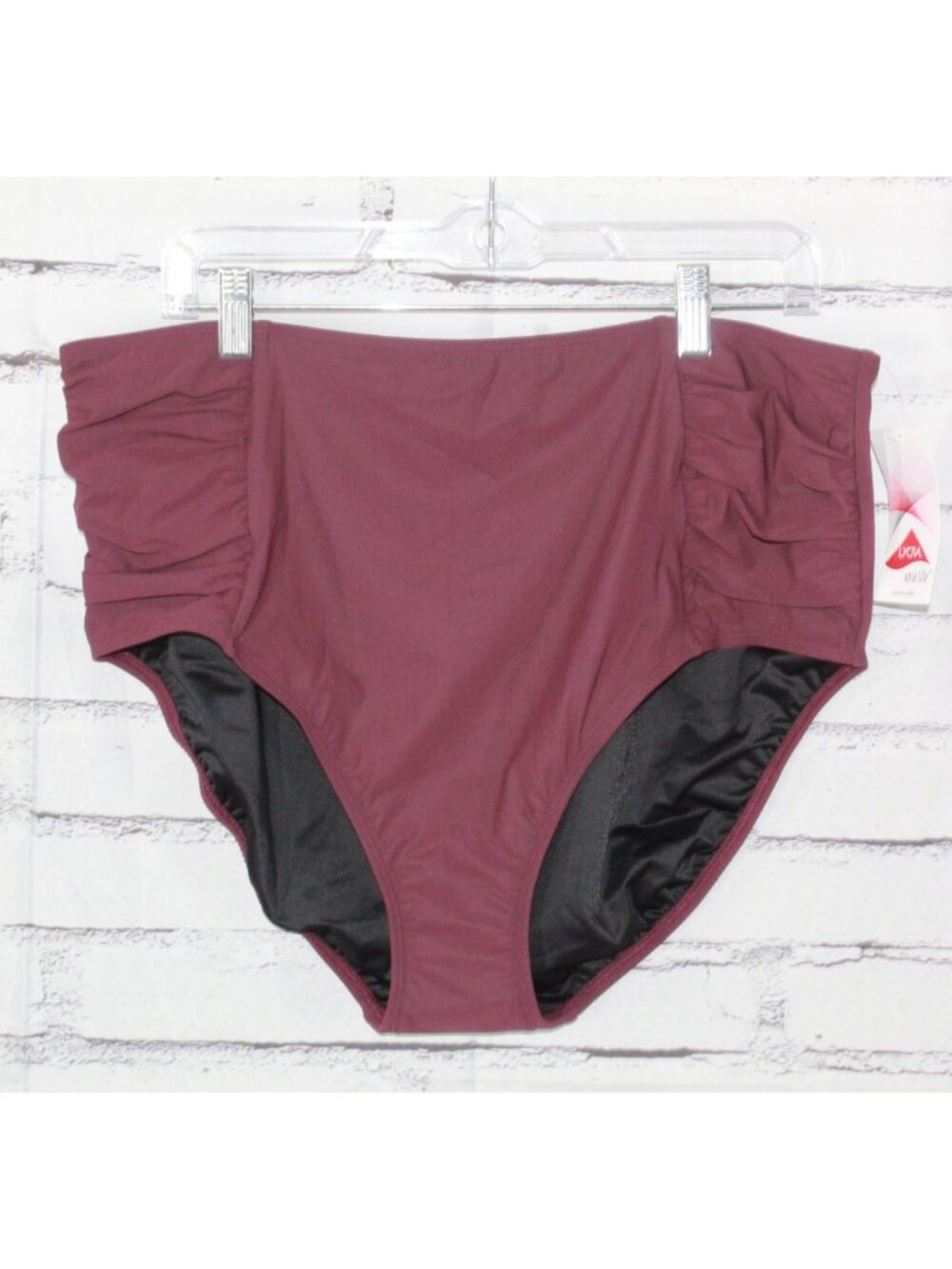 NWT LL Bean Plum UPF 50+ Shaping Swimwear High Waist Brief Size 18 Reg